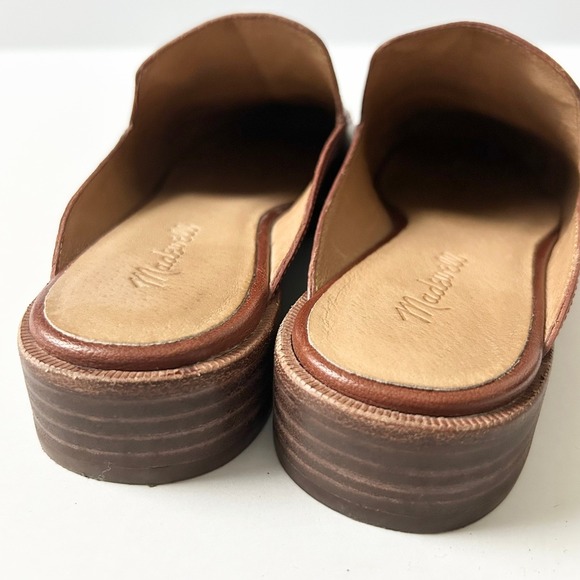 Madewell The Frances Loafer Mule Shoes in Burnished Mahogany Leather Size 6.5 - Picture 5 of 8